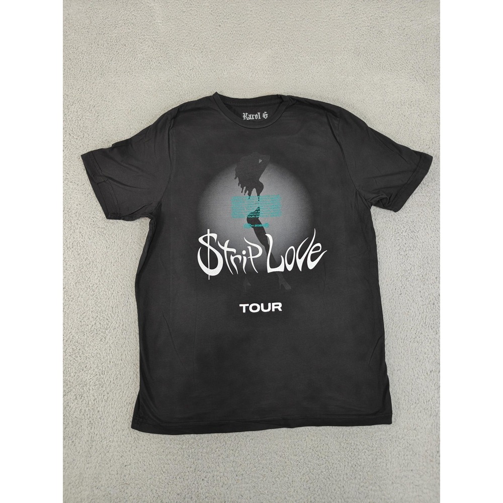 Karol G Shirt Mens XL‎ Black Strip Love Tour North America Bichota Concert 2023
